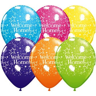 Tropical Assorted Welcome Home Stars-A-Round Balloons - 11" Latex (25ct)