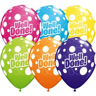 Tropical Assorted Well Done Dots Balloons - 11" Latex (25ct)