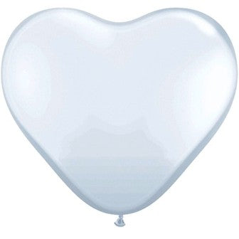 White Heart Standard Balloons - 6" Latex (100ct)