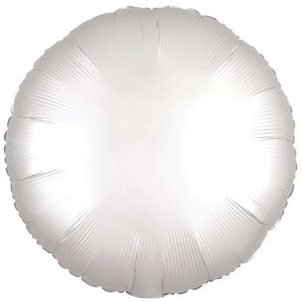 White Satin Luxe Round Balloon - 18" Foil