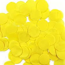 Yellow Circle Tissue Paper Confetti - 25mm (100g)
