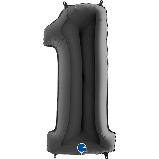 Black Number 1 Balloon - 40" Foil