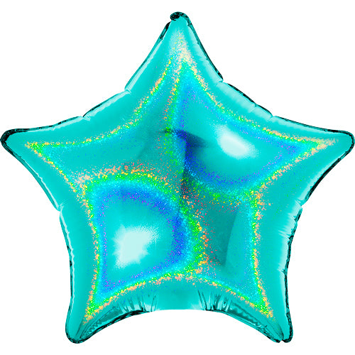Tiffany Glitter Holographic Star Balloon - 4" Foil