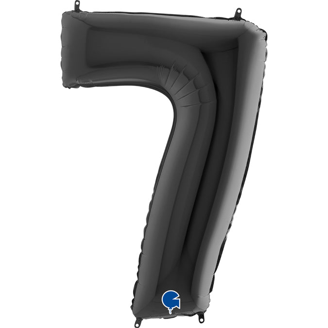 Black Number 7 Balloon - 40" Foil