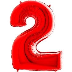 Red Number 2 Balloon - 40" Foil UnPackaged