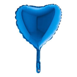 Blue Heart Mini Shape Air-Filled Balloon – 9″ Foil