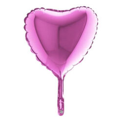 Fuchsia Heart Mini Shape Air-Filled Balloon – 9″ Foil