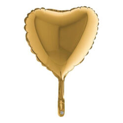 Gold Heart Mini Shape Air-Filled Balloon – 9″ Foil
