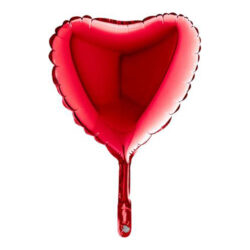Red Heart Mini Shape Air-Filled Balloon – 9″ Foil
