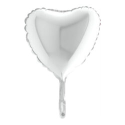 White Heart Mini Shape Air-Filled Balloon – 9″ Foil