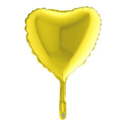 Yellow Heart Mini Shape Air-Filled Balloon – 9″ Foil