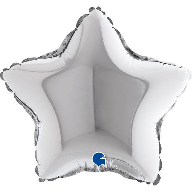 Silver Star Mini Shape Air-Filled Balloon – 9″ Foil