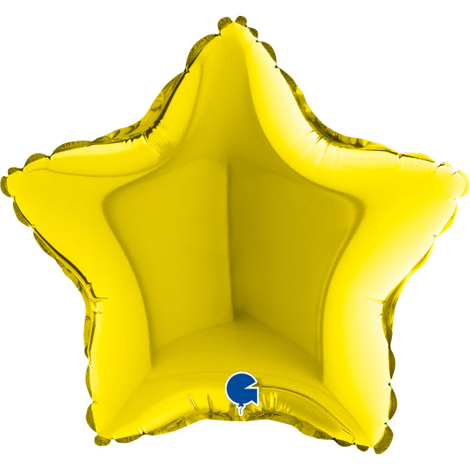 Yellow Star Mini Shape Air-Filled Balloon – 9″ Foil
