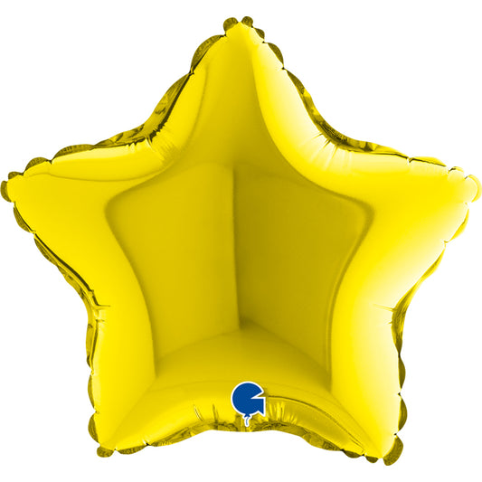Yellow Star Mini Shape Air-Filled Balloon – 9″ Foil