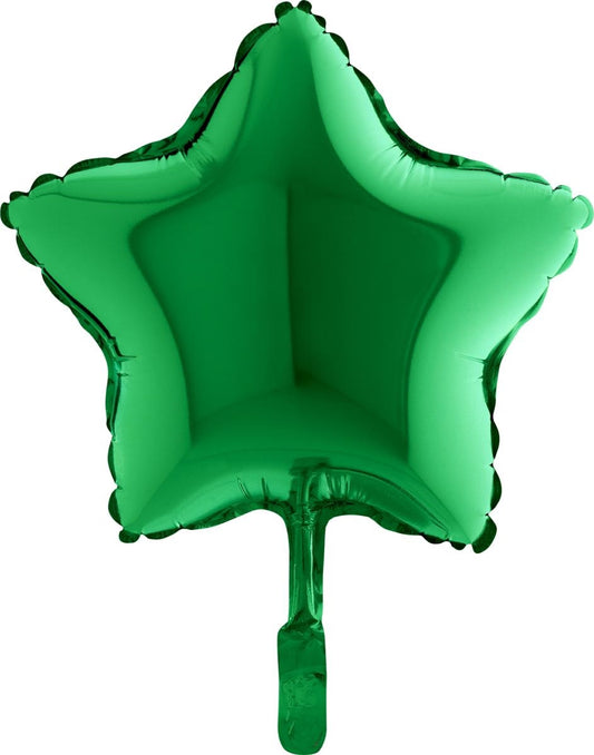 Green Star Mini Shape Air-Filled Balloon – 9″ Foil