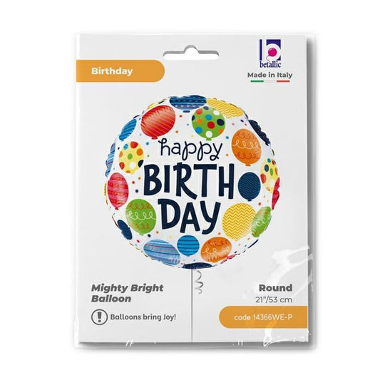 Happy Birthday Mighty Balloon - 21"/53cm Foil - Packaged