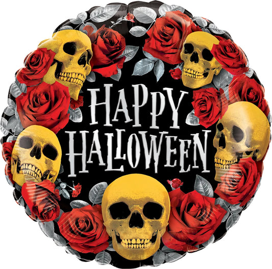 Golden Skulls Halloween Balloon - 18" Foil