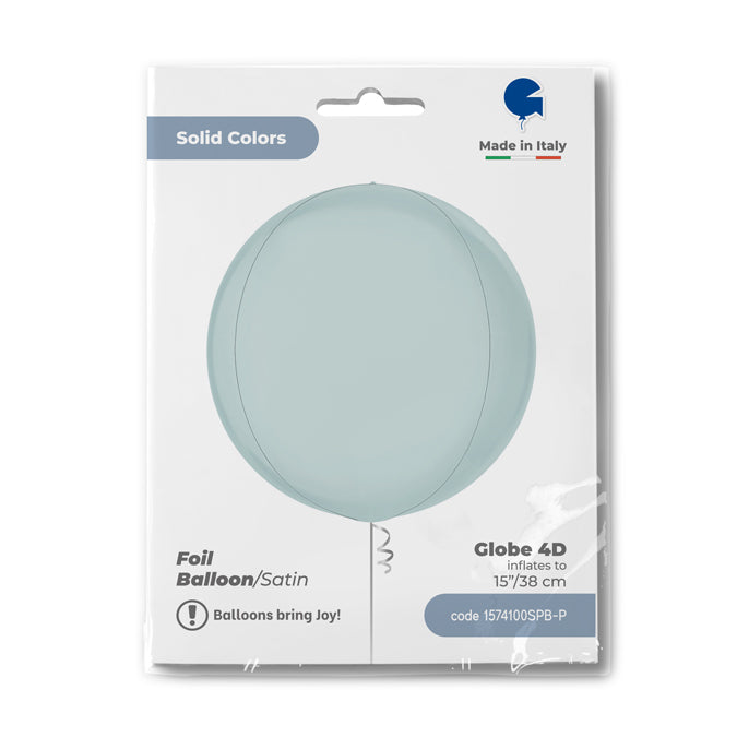 Satin Pastel Blue 4D Globe - 15" Foil