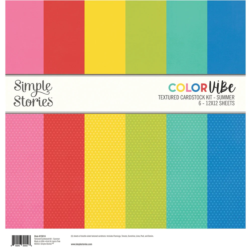 Simple Stories Color Vibe Textured Cardstock Summer - (12"x12")