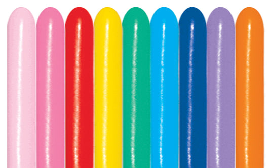 Fashion Solid Assorted 000 Modelling Balloons – 360S Latex (50ct)