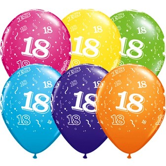 18-A-Round Tropical Assorted Balloons - 11" Latex (25ct)