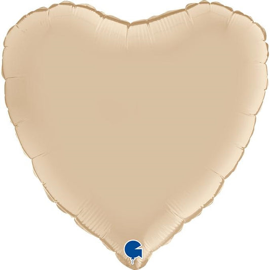 Satin Cream Heart Balloon - 18" Foil