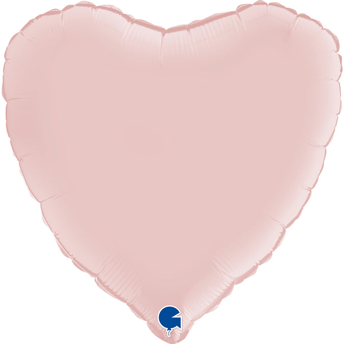 Satin PASTEL PINK Heart Balloon - 18" Foil