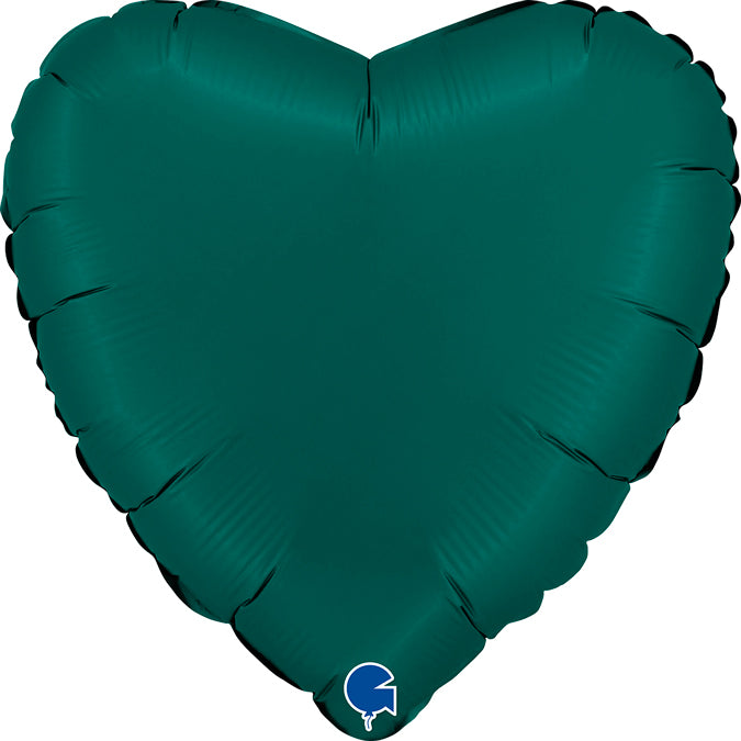 Satin Emerald Green Heart Balloon - 18" Foil