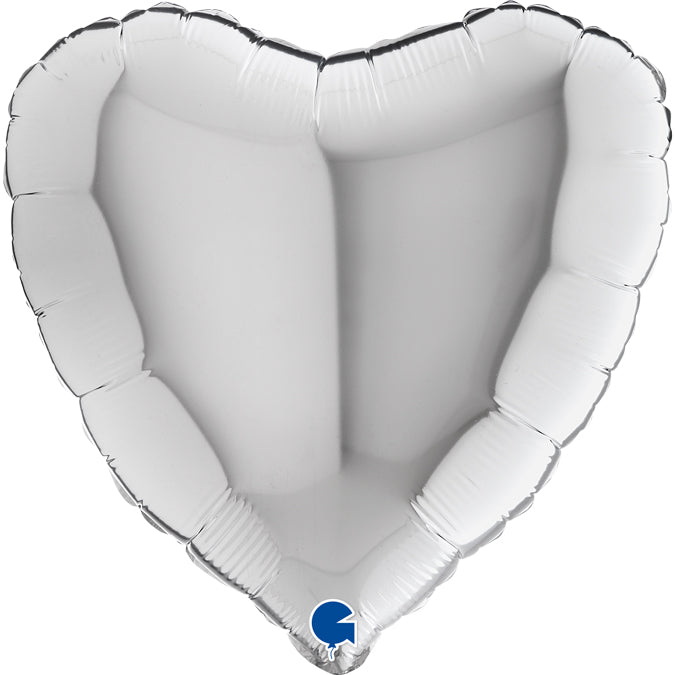 Silver Heart Balloon - 18" Foil