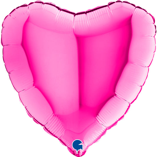 Magenta Heart Balloon - 18" Foil