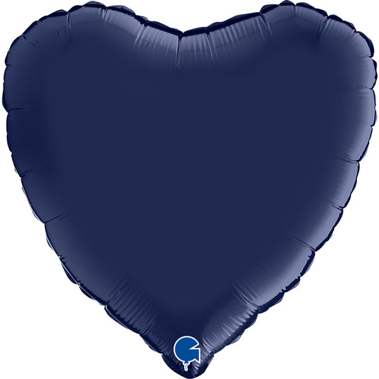 Satin Navy BIue Heart Balloon - 18" Foil