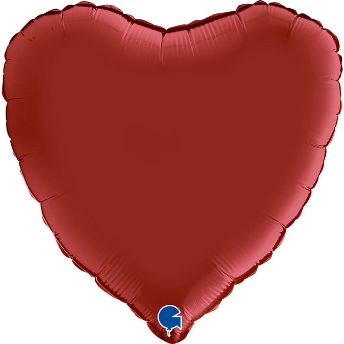 Satin Ruby Red Heart Balloon - 18" Foil
