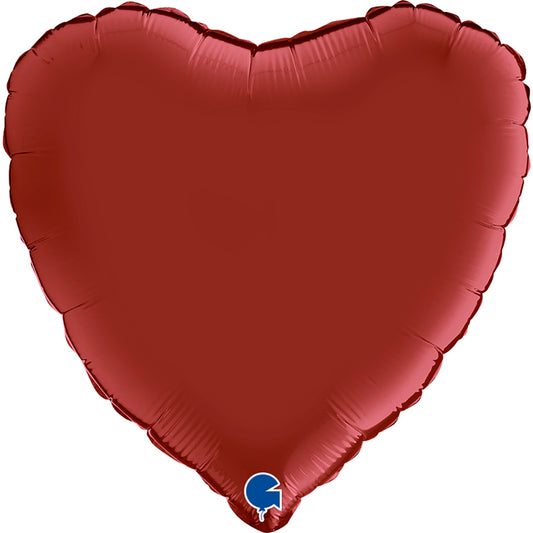 Satin Ruby Red Heart Balloon - 18" Foil