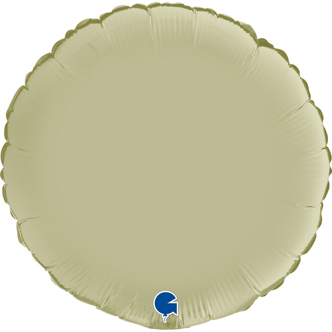Satin Olive Green Round Balloon - 18" Foil
