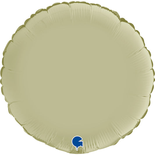Satin Olive Green Round Balloon - 18" Foil