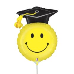 Graduation Smiley Mini Shape Air-Filled Balloon – 14″ Foil
