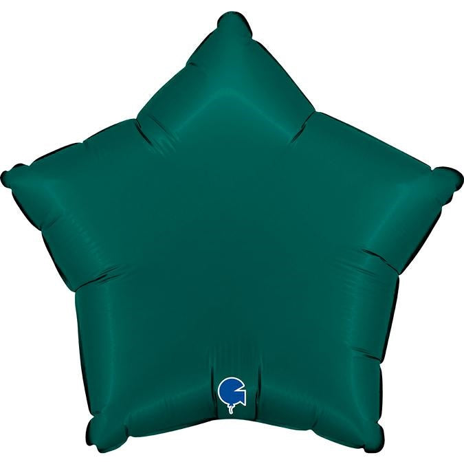 Satin Emerald Green Star Balloon - 18" Foil