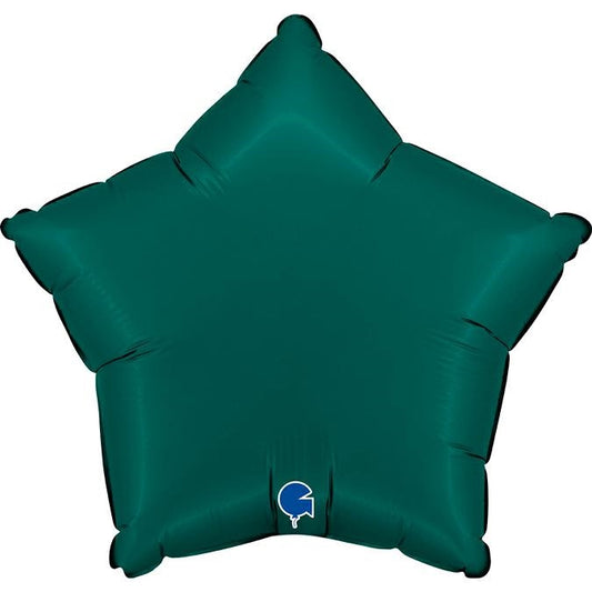 Satin Emerald Green Star Balloon - 18" Foil