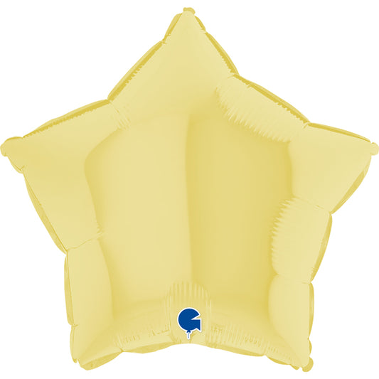 Matte Yellow Star Balloon - 18" Foil