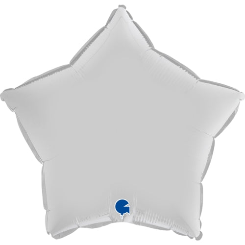Satin White Star Balloon - 18" Foil