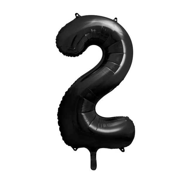 Black Number 2 Balloon - 34" Foil