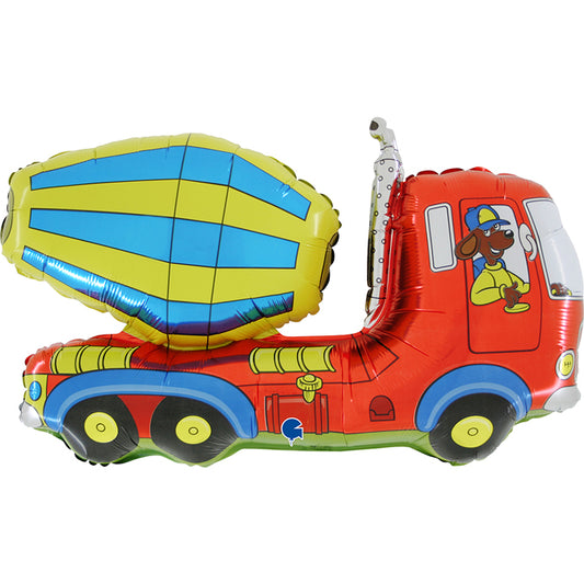 Concrete Mixer Supershape Balloon - UnPackaged Foil