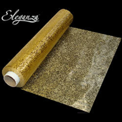 Printed Gold Soft Sheer Organza