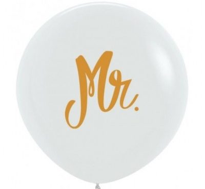 Fashion 005 White Mr. Balloons - 24" Latex (3ct)