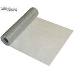 Metallic Silver Tulle glitter - (12" x 23m)