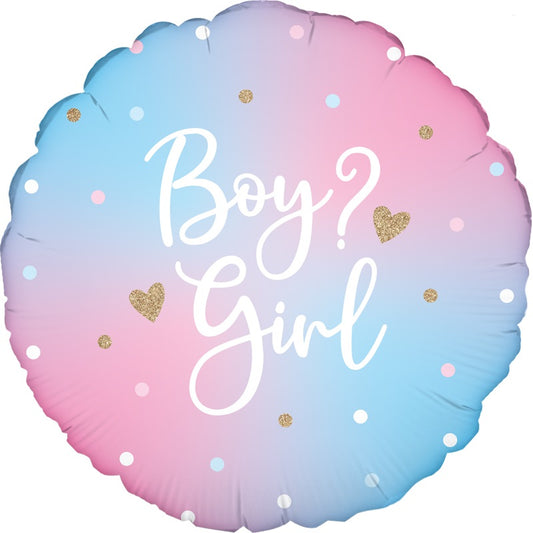 Bright Pastel Gender Reveal Holographic Balloon - 18" Foil