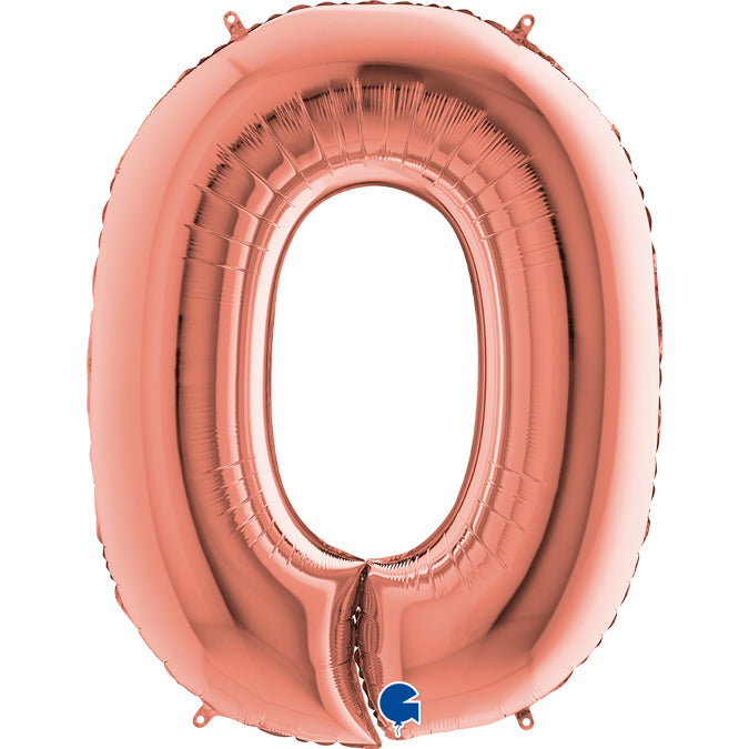 Rose Gold Number 0 Balloon - 40" Foil