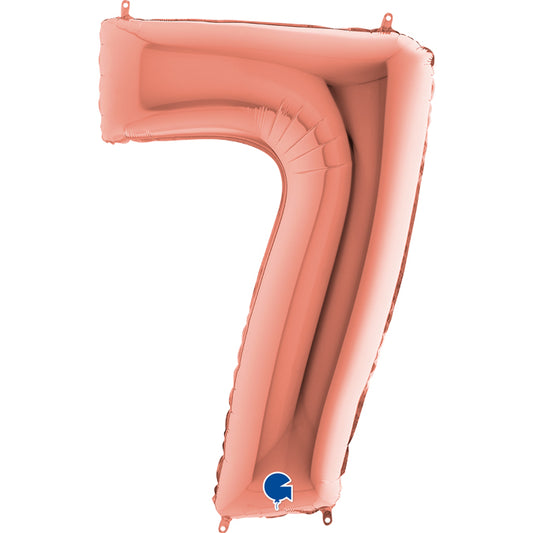 Rose Gold Number 7 Balloon - 40" Foil