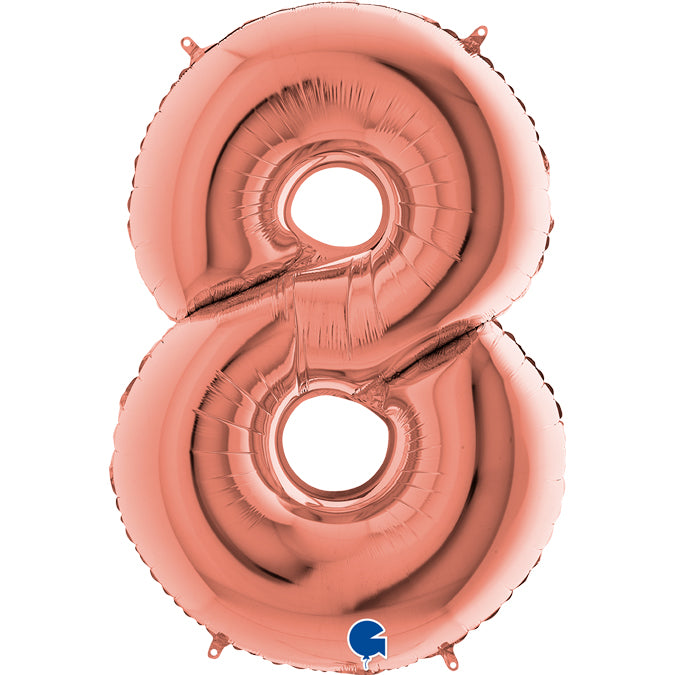 Rose Gold Number 8 Balloon - 40" Foil