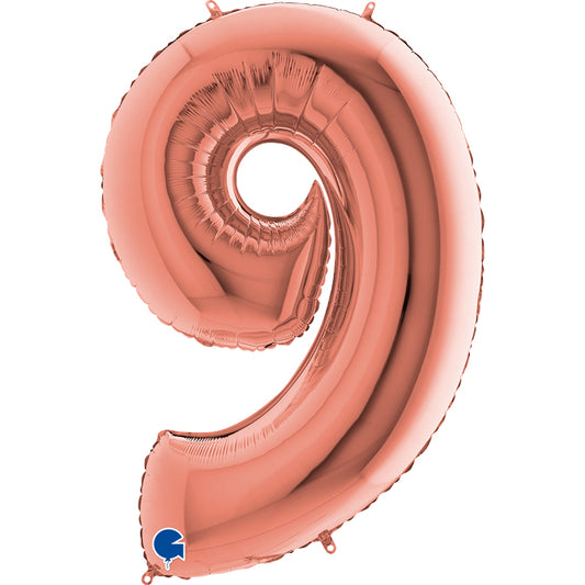 Rose Gold Number 9 Balloon - 40" Foil